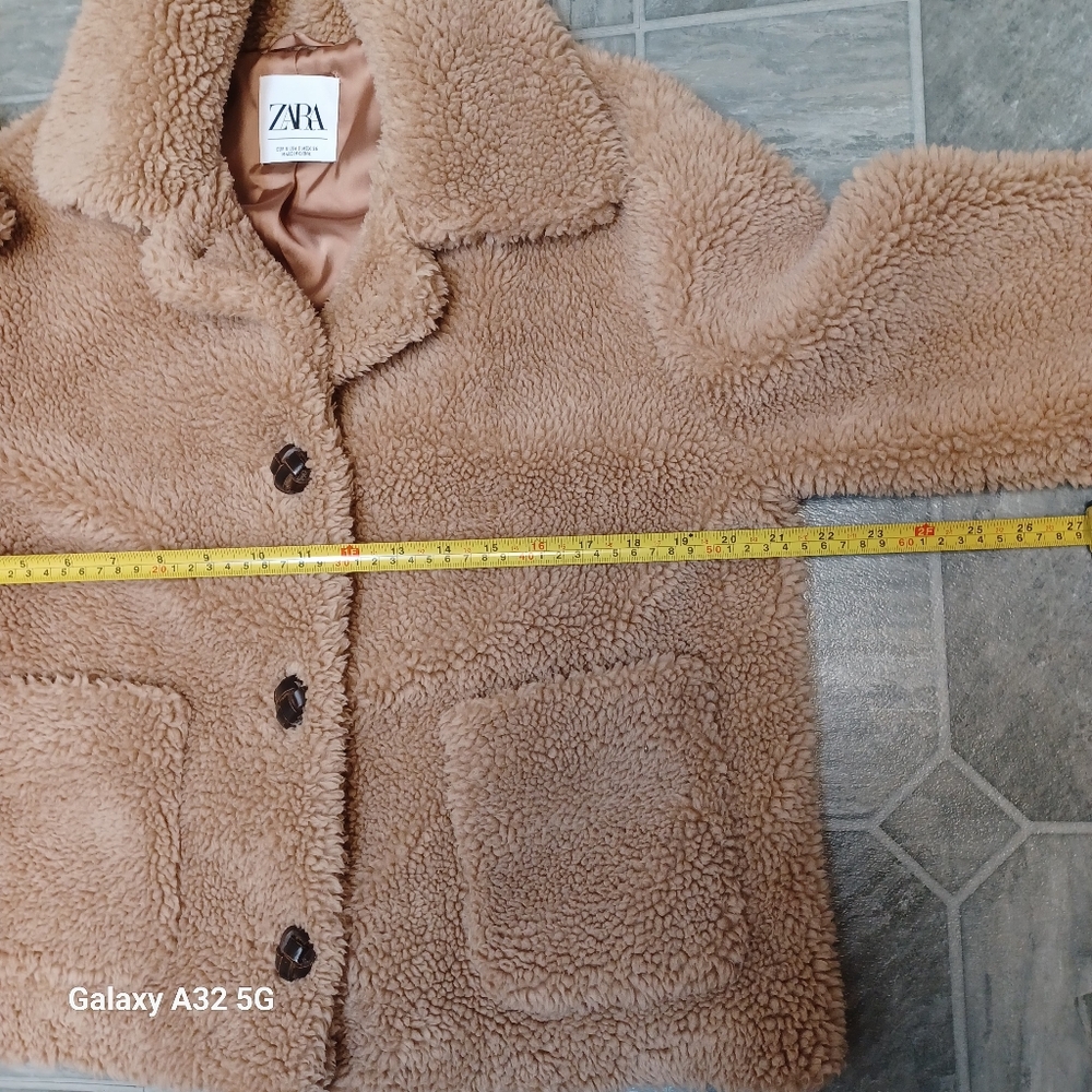 Zara Tan Sherpa Jacket Size S - Picture 10 of 10